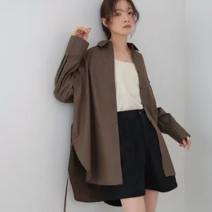ロングシャツブラウス