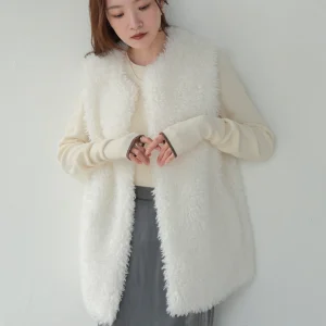 LONG POODLE ECO FUR VEST